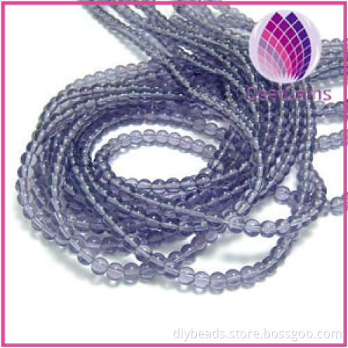 Colorful 4mm round glass pony beads